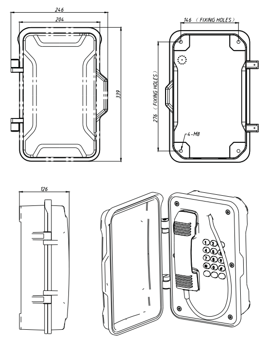 Outdoor Wall Mounting Ex Proof Telephone 0