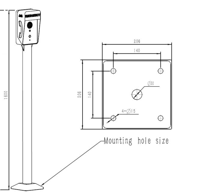 Impact Resistant SOS SIP Call Box Roadside VoIP Emergency Telephone