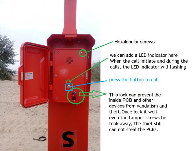 Hands Free Emergency Roadside Emergency Phone SIP / VoIP Call Box For