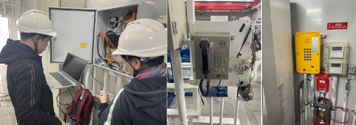 Latest company news about Technical Engineer Debugging Telephone Set On Crane in Port
