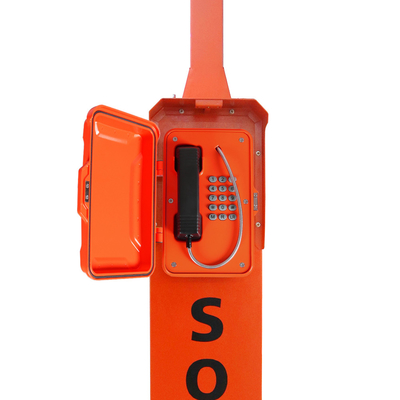 Pillar Mounting Emergency Phone Tower , ​Highway SOS Emergency Phone With Solar Panel