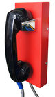 Auto Dial Reliable Red Analog Wall Phone With Black Vandal Proof Handset