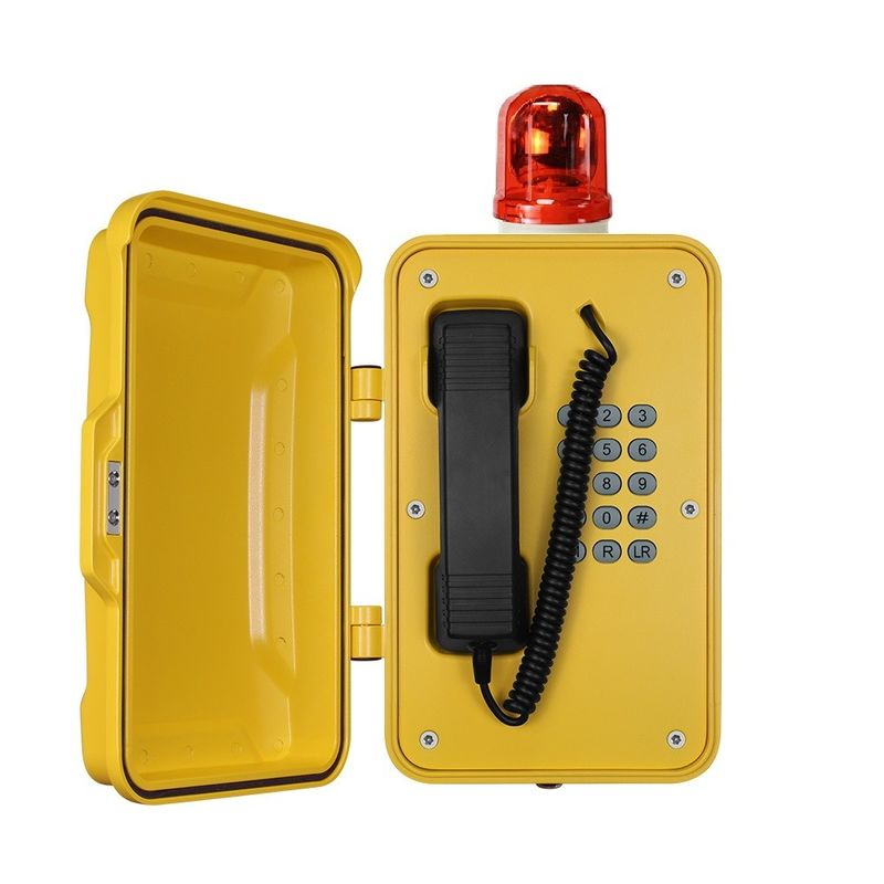 Heavy Duty Industrial Outdoor Weatherproof Telephones With Warning Light