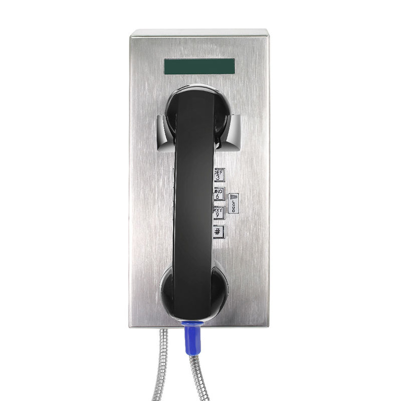 Bank Service Wall Mounted Telephones With Armored Cord And ABS Material Handset