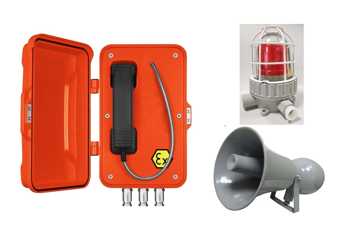 Orange Watertight Explosion Proof Telephone For Oil Exploration / Chemical Industry