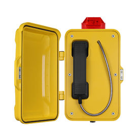 Yellow Industrial Analog Telephone / Weatherproof Analog Phone With Warning Lamp