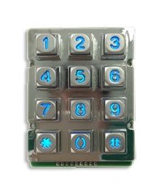 Good price Zinc Alloy Rugged Blue Backlight  12 keys Keypad with 9 Pin online