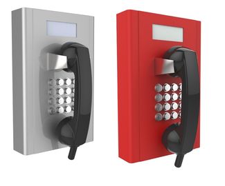 Customized Grey Or Red Heavy Duty Analog / SIP Phone With LCD Display
