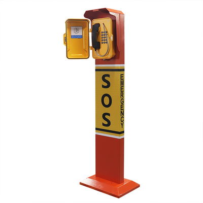 Roadside VoIP Emergency Telephone Pillar Impact Resistant Vandal Proof SOS